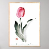 Classic oriental chinese sumi-e inktbloem poster (Voorkant)