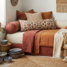 Classic Oriental Warm Terracotta Floral Geometic