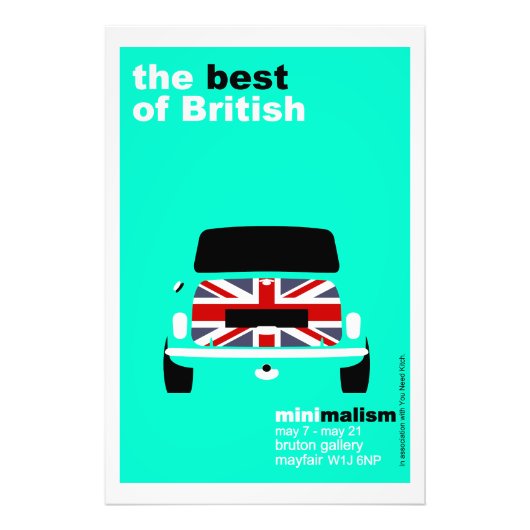 Classic Original Mini Cooper minimalist art Poster (Voorkant)