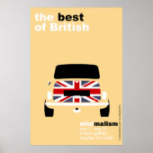 Classic Original Mini Cooper minimalist art Poster (Voorkant)