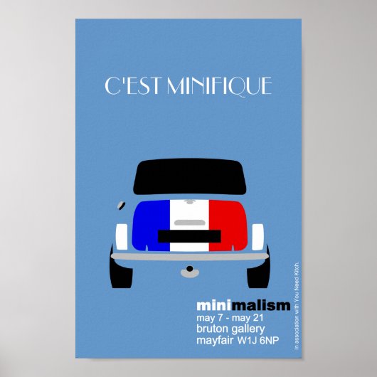 Classic Original Mini Cooper minimalist art Poster (Voorkant)