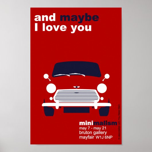 Classic Original Mini Cooper minimalistische kunst Poster (Voorkant)