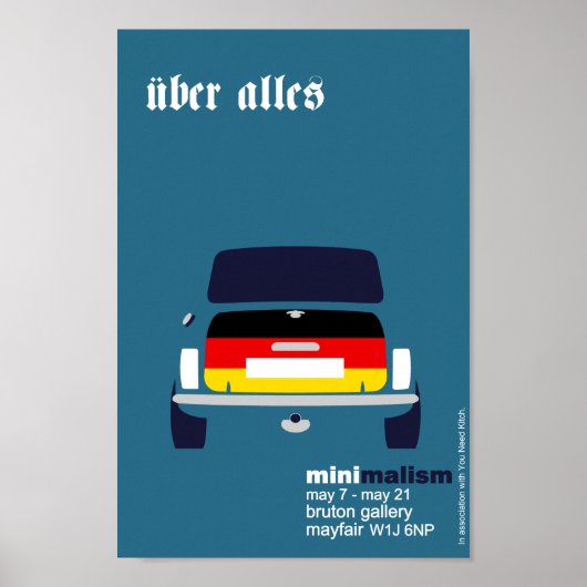 Classic Original Mini Cooper minimalistische kunst Poster (Voorkant)