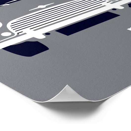 Classic Original Mini Cooper minimalistische kunst Poster (Hoek)