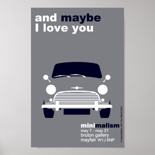 Classic Original Mini Cooper minimalistische kunst Poster (Voorkant)