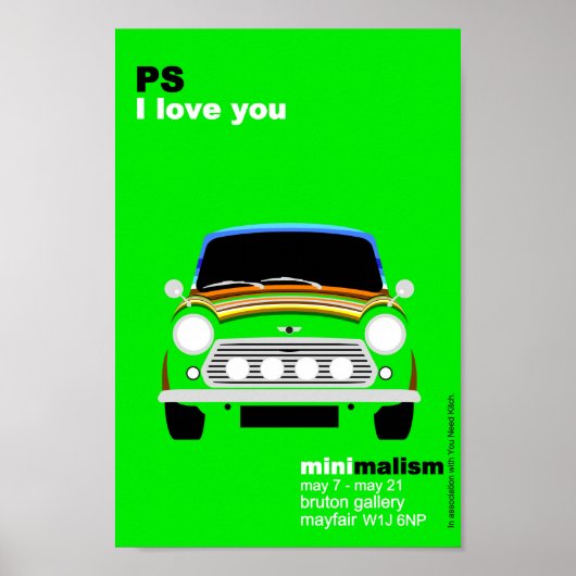 Classic Original Mini Cooper minimalistische kunst Poster (Voorkant)