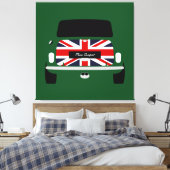 Classic originele Union Jack Austin Mini Cooper Canvas Afdruk (Insitu (Slaapkamer))