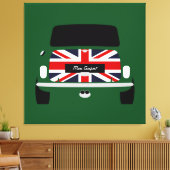 Classic originele Union Jack Austin Mini Cooper Canvas Afdruk (Insitu (Woonkamer))
