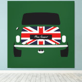 Classic originele Union Jack Austin Mini Cooper Canvas Afdruk (Insitu (Houten vloer))