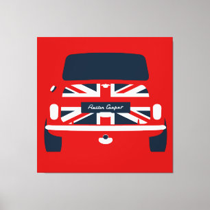 Classic originele Union Jack, Austin Mini Cooper Canvas Afdruk