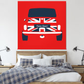 Classic originele Union Jack, Austin Mini Cooper Canvas Afdruk (Insitu (Slaapkamer))