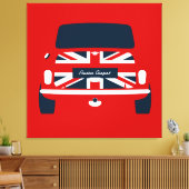 Classic originele Union Jack, Austin Mini Cooper Canvas Afdruk (Insitu (Woonkamer))