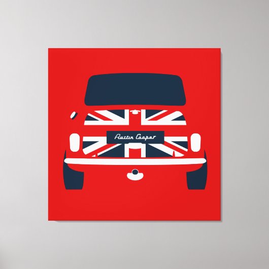 Classic originele Union Jack, Austin Mini Cooper Canvas Afdruk (Voorkant)