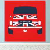 Classic originele Union Jack, Austin Mini Cooper Canvas Afdruk (Insitu (Houten vloer))