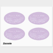 Classic Ornament Pastel Purple Wedding Crest Ovale Sticker (Vel)