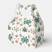 Classic Ornaments & Holly Christmas Pattern Bedankdoosjes (Achterkant)