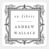 Classic Ornate Ex Libris Bookplate Stickers Custom (Voorkant)