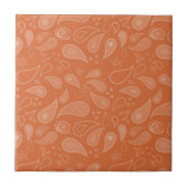 Classic Ornate Orange Paisley Pattern Tegeltje (Voorkant)