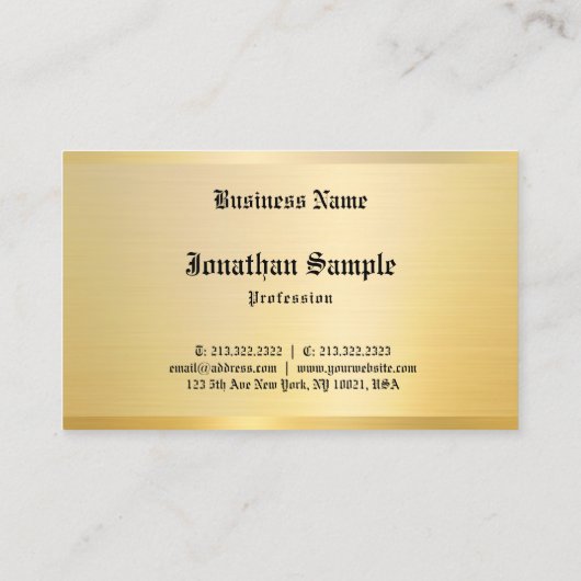  Classic Oud Engels Tekst Gouden Sjabloon Visitekaartje (Achterkant)