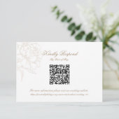 Classic Outline Floral QR code RSVP Respond Card (Staand voorkant)