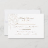 Classic Outline Floral RSVP Respond Card (Voorkant)