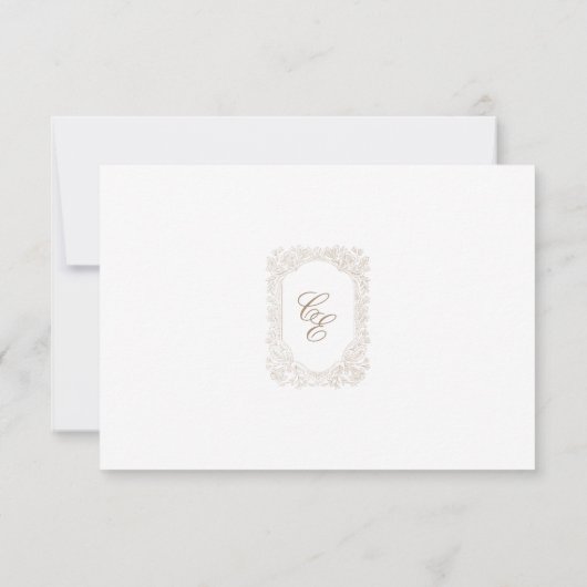 Classic Outline Floral RSVP Respond Card (Achterkant)