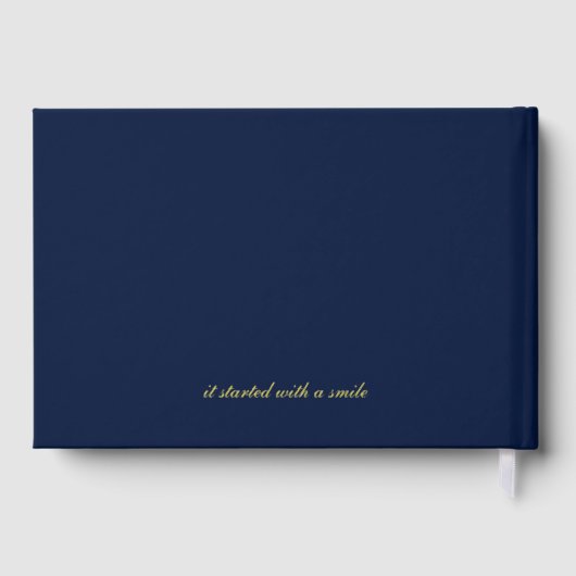 Classic Paar Initialen Floral Filigrain Gold Gastenboek (Achterkant)