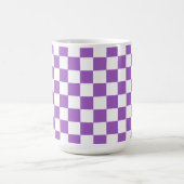 Classic Paars en White Checkered Pattern Koffiemok (Center)