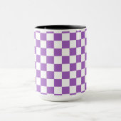Classic Paars en White Checkered Pattern Mok (Midden)