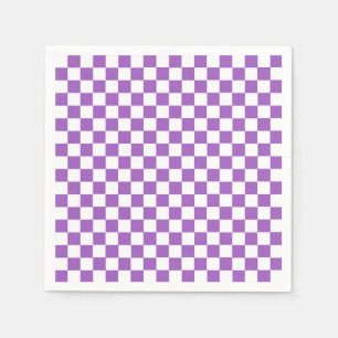 Classic Paars en White Checkered Pattern Servet