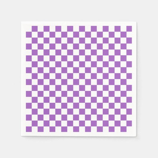 Classic Paars en White Checkered Pattern Servet (Voorkant)