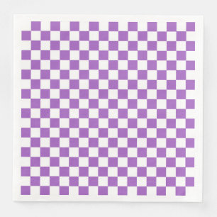 Classic Paars en White Checkered Pattern Servet