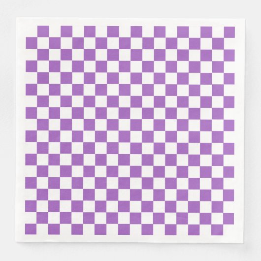 Classic Paars en White Checkered Pattern Servet (Voorkant)