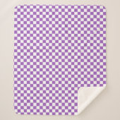 Classic Paars en White Checkered Pattern Sherpa Deken (Voorkant)