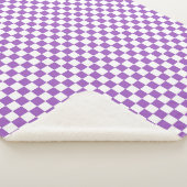 Classic Paars en White Checkered Pattern Sherpa Deken (3/4)