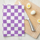 Classic Paars en White Checkered Pattern Theedoek (Quarter Fold)