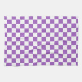Classic Paars en White Checkered Pattern Theedoek (Horizontaal)