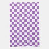 Classic Paars en White Checkered Pattern Theedoek (Verticaal)