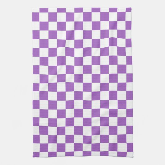 Classic Paars en White Checkered Pattern Theedoek (Verticaal)