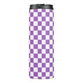 Classic Paars en White Checkered Pattern Thermosbeker (Achterkant)