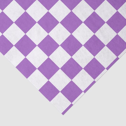 Classic Paars en White Checkered Pattern Tissuepapier (Detail)