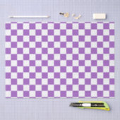 Classic Paars en White Checkered Pattern Tissuepapier (Craft)