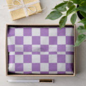 Classic Paars en White Checkered Pattern Tissuepapier (Geschenk)