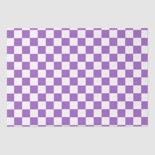 Classic Paars en White Checkered Pattern Tissuepapier (Voorkant)