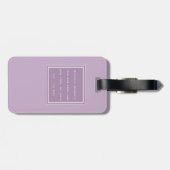 Classic Paars en White Script Monogram Bagagelabel (Achterkant horizontaal)