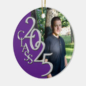 Classic Paarse 2025 Afstuderen foto Keramisch Ornament (Links)