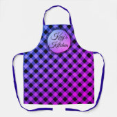 Classic Paarse en roze Gingham Print Schort (Voorkant)