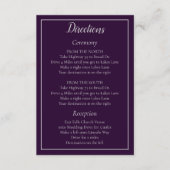 Classic Paarse en Silver Wedding Routebeschrijving Informatiekaartje (Voorkant)