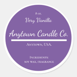 Classic Paarse en witte kaars potje label