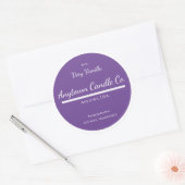 Classic Paarse en witte kaars potje label (Envelop)